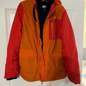 Lands' End Bold Red and Orange Squall Coat Boys Husky XXL